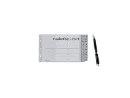LEITZ Intercalaires en plastique, A-Z, A5 paysage, PP, gris