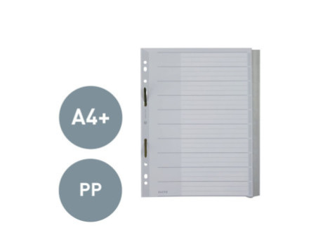 LEITZ intercalaire en plastique, blanc, A4 extra large,
