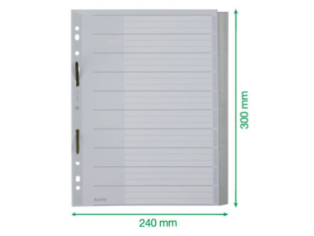 LEITZ intercalaire en plastique, blanc, A4 extra large,