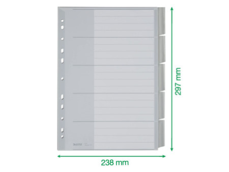 LEITZ intercalaire en plastique, blanc, A4 extra large,
