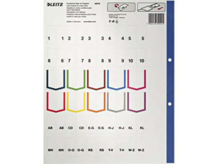 LEITZ intercalaire en plastique, blanc, A4 extra large,