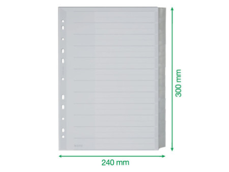 LEITZ intercalaire en plastique, blanc, A4 extra large,