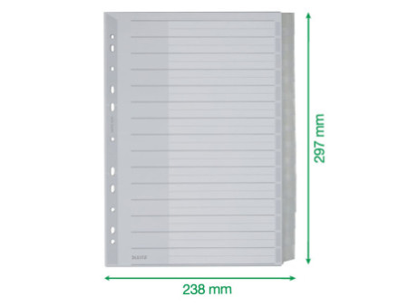 LEITZ intercalaire en plastique, blanc, A4 extra large,
