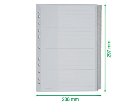 LEITZ intercalaire en plastique, blanc, A4 extra large,