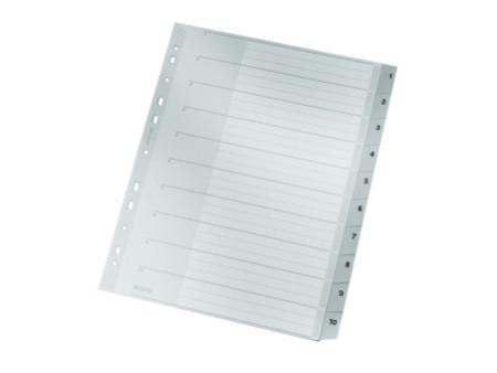 LEITZ Intercalaires en plastique, numéroté, format A4 extra