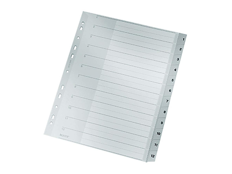 LEITZ Intercalaires en plastique, numéroté, format A4 extra