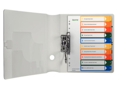 LEITZ Intercalaires en plastique, numéroté, A4 extra large
