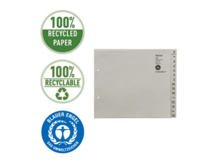 LEITZ Intercalaire en papier nature, A-Z, pour 24 claseurs,