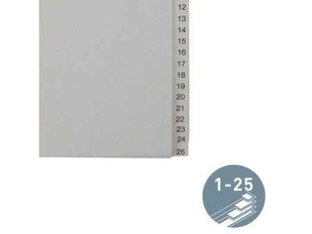 LEITZ Intercalaires en papier naturel, numéroté, A4+, 1-25