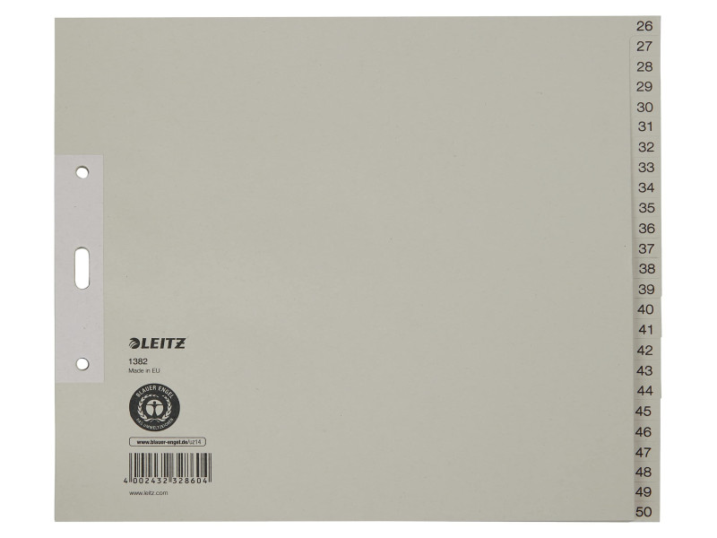 LEITZ Intercalaires en papier naturel, numéroté, A4+, 26 - 5