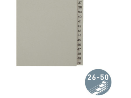 LEITZ Intercalaires en papier naturel, numéroté, A4+, 26 - 5