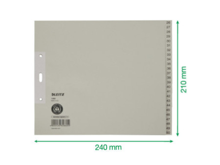 LEITZ Intercalaires en papier naturel, numéroté, A4+, 26 - 5