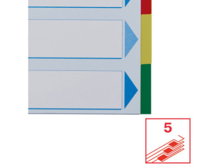 Esselte Intercalaires en plastique, uni, A4, PP, 5 touches