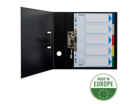 Esselte Intercalaires en plastique, uni, A4, PP, 5 touches