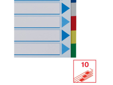 Esselte Intercalaires en plastique, uni, A4, PP,10 touches