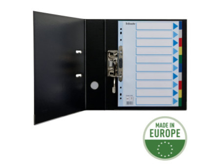Esselte Intercalaires en plastique, uni, A4, PP,10 touches