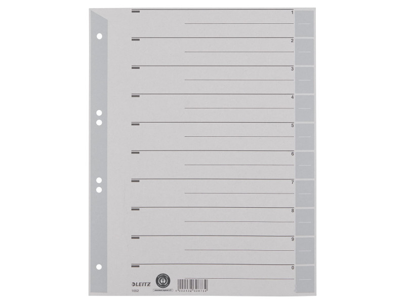 LEITZ Intercalaires, format A4 extra large, en carton solide