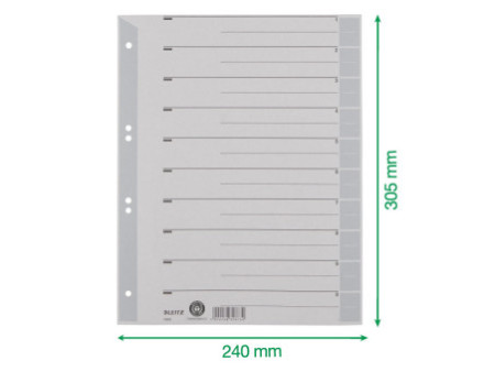LEITZ Intercalaires, format A4 extra large, en carton solide