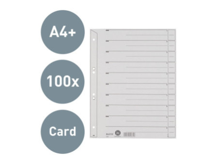 LEITZ Intercalaires, format A4 extra large, en carton solide