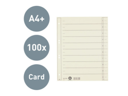 LEITZ Intercalaires, format A4 extra large, en carton solide