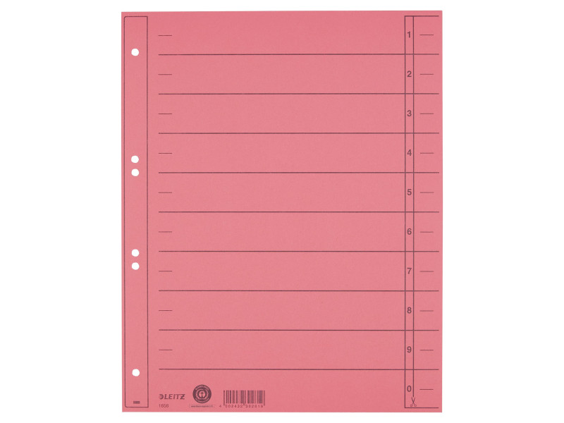 LEITZ Intercalaires, format A4 extra large,en carton manille
