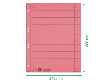 LEITZ Intercalaires, format A4 extra large,en carton manille