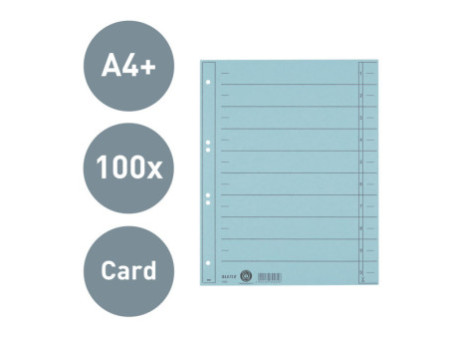 LEITZ Intercalaires, format A4 extra large,en carton manille