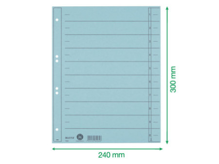 LEITZ Intercalaires, format A4 extra large,en carton manille