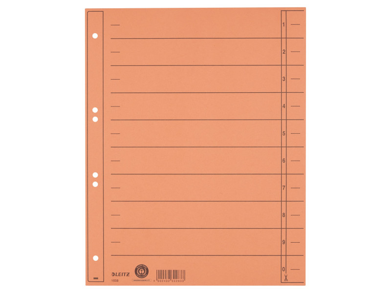 LEITZ Intercalaires, format A4 extra large,en carton manille