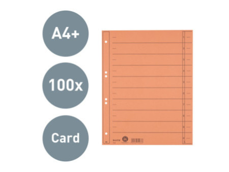 LEITZ Intercalaires, format A4 extra large,en carton manille
