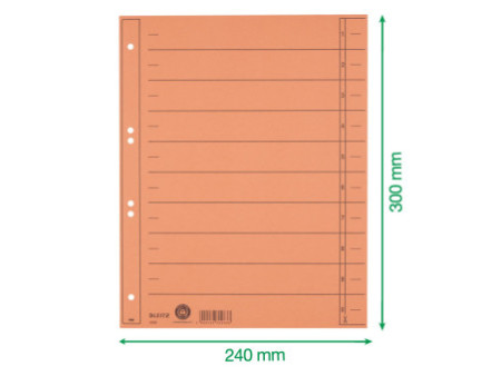 LEITZ Intercalaires, format A4 extra large,en carton manille