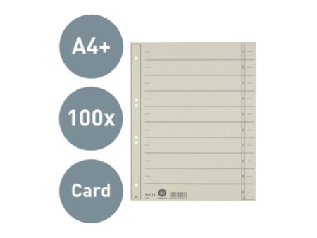 LEITZ Intercalaires, format A4 extra large,en carton manille