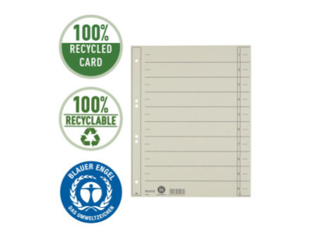 LEITZ Intercalaires, format A4 extra large,en carton manille