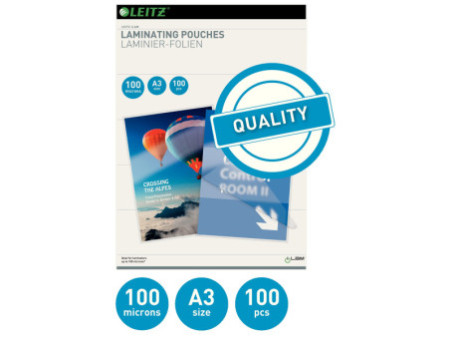 LEITZ Pochette de plastification, A3, brillant, 200 microns