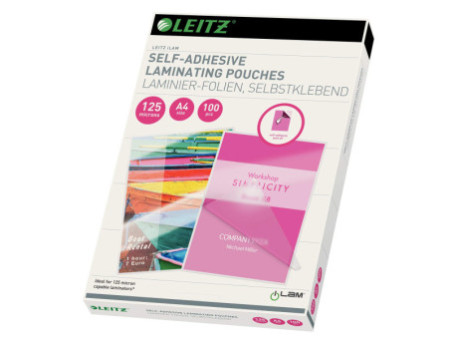 LEITZ Pochette de plastification, A4, autocollant, brillant