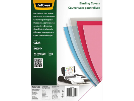 Fellowes Couverture, A4, PET, transparent, 0,15 mm