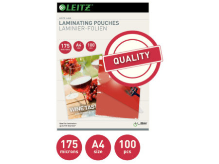LEITZ Pochette de plastification, A4, brillant, 350 microns