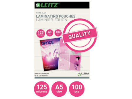 LEITZ Pochette de plastification, A5, brillant, 250 microns