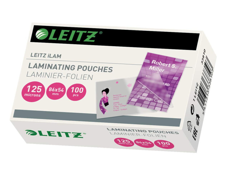 LEITZ Pochette de plastification, 54 x 86 mm, 250 microns