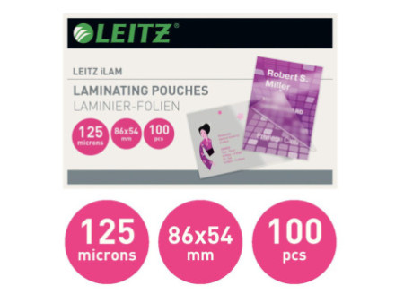 LEITZ Pochette de plastification, 54 x 86 mm, 250 microns