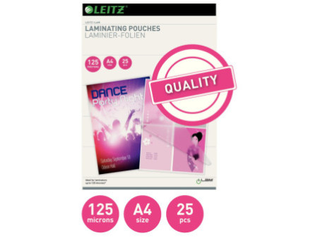 LEITZ Pochette de plastification, A4, brillant, 250 microns