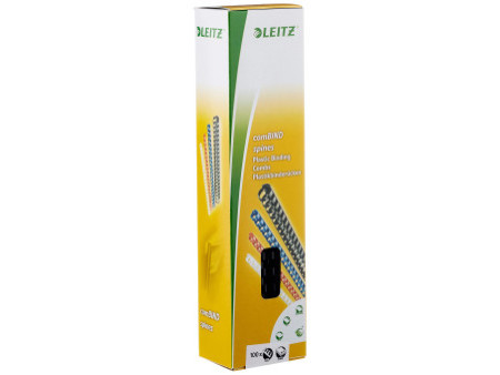 LEITZ Peigne à relier en plastique, diamètre: 8 mm, noir