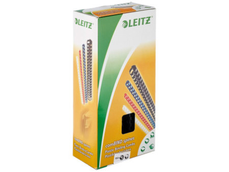 LEITZ Peigne à relier en plastique, diamètre: 12 mm, noir