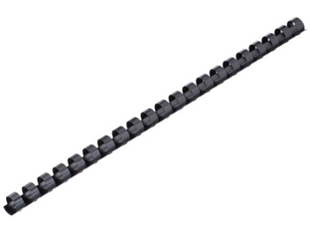 LEITZ Peigne à relier en plastique, diamètre: 12 mm, noir