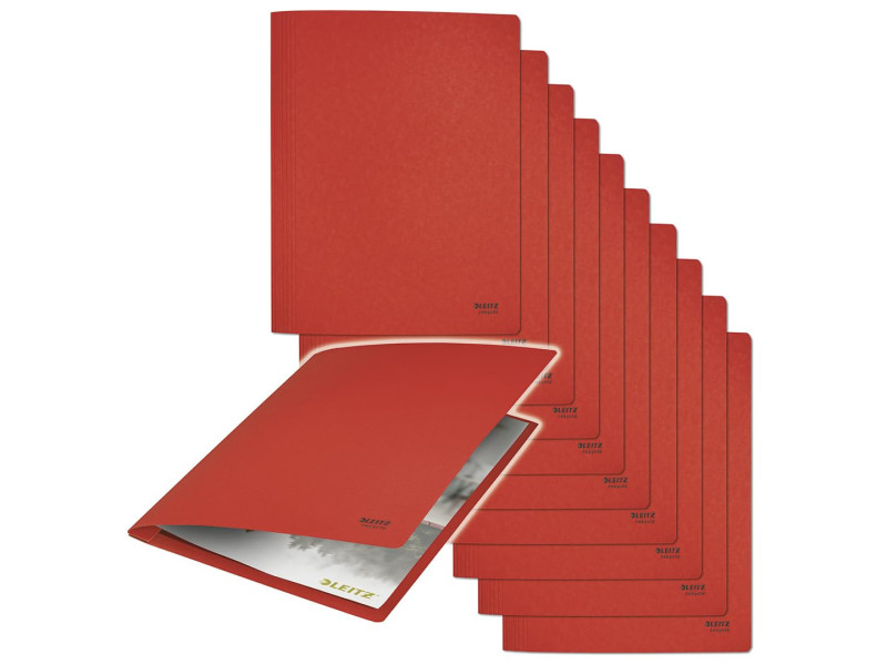 LEITZ Chemise à lamelle Recycle, A4, carton, rouge