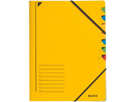 LEITZ Chemise trieur, A4, carton, 7 compartiments, jaune
