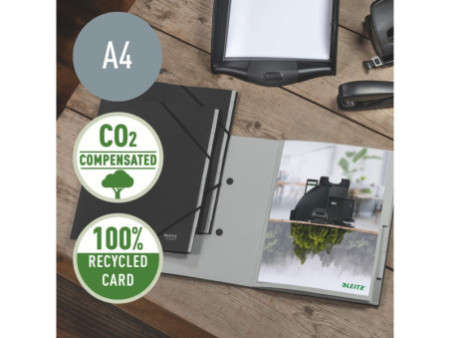 LEITZ Chemise trieur Recycle, A4, carton, noir