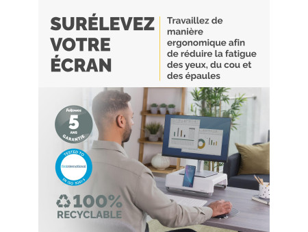 Fellowes Support pour écran Breyta, blanc