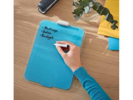LEITZ Chevalet de bureau en verre Cosy, bleu