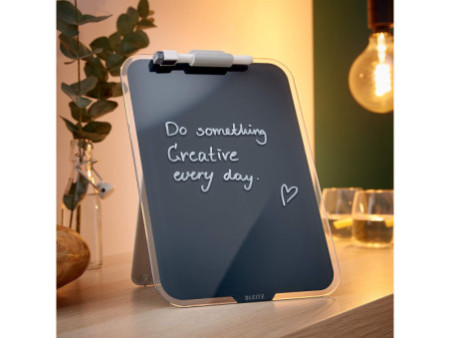 LEITZ Chevalet de bureau en verre Cosy, gris